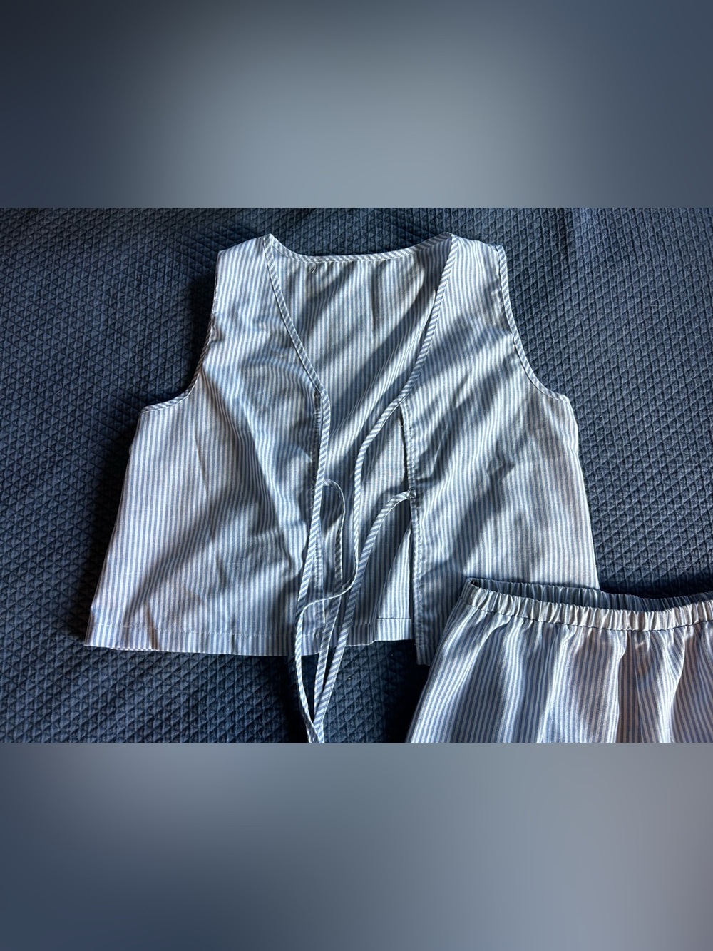 SHEIN | Light Blue and White Striped Sleeveless Set - Picture 2 of 4